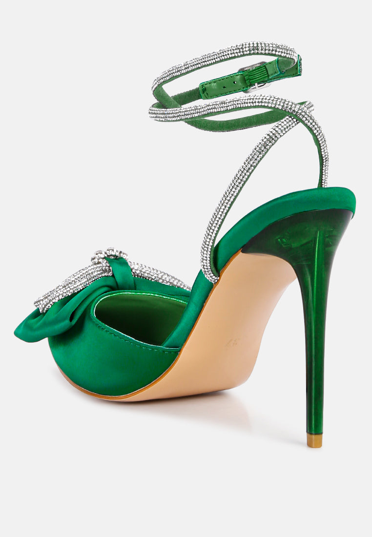 Winged High Heel Rhinestone Embellished Sandals-3