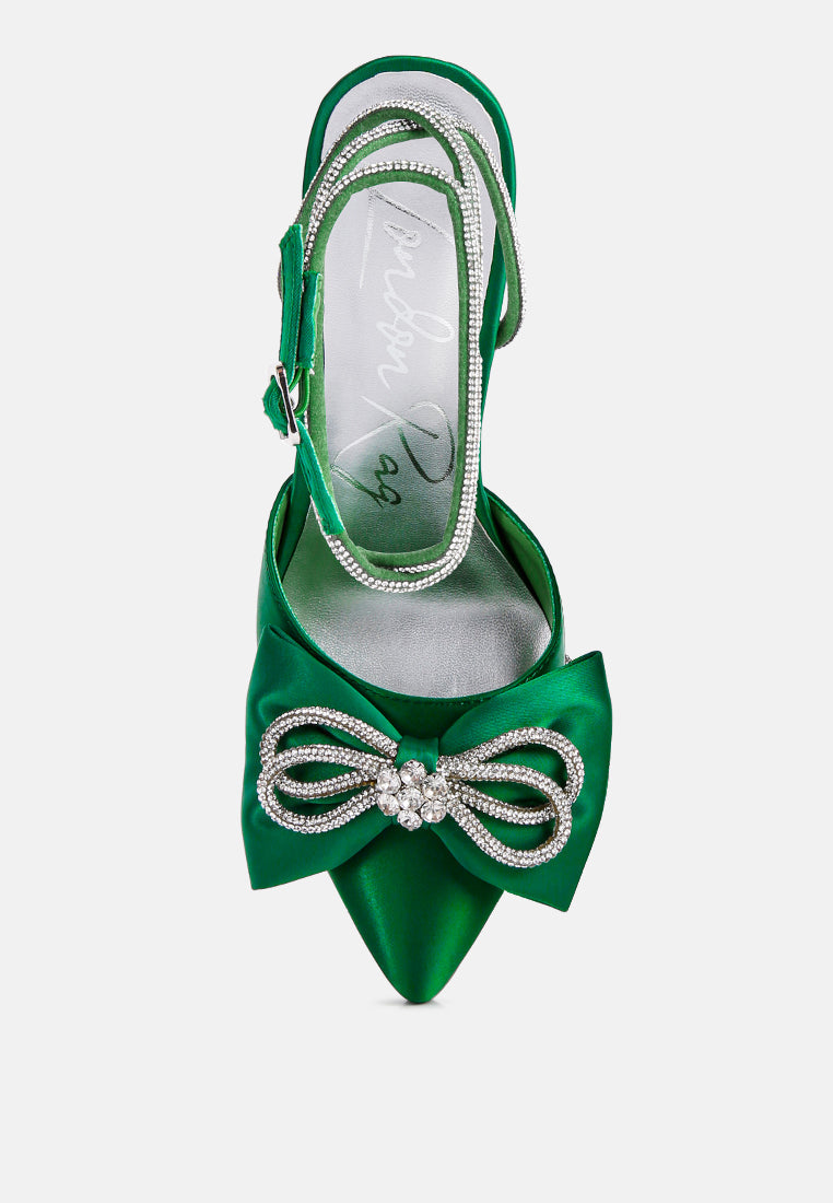 Winged High Heel Rhinestone Embellished Sandals-4