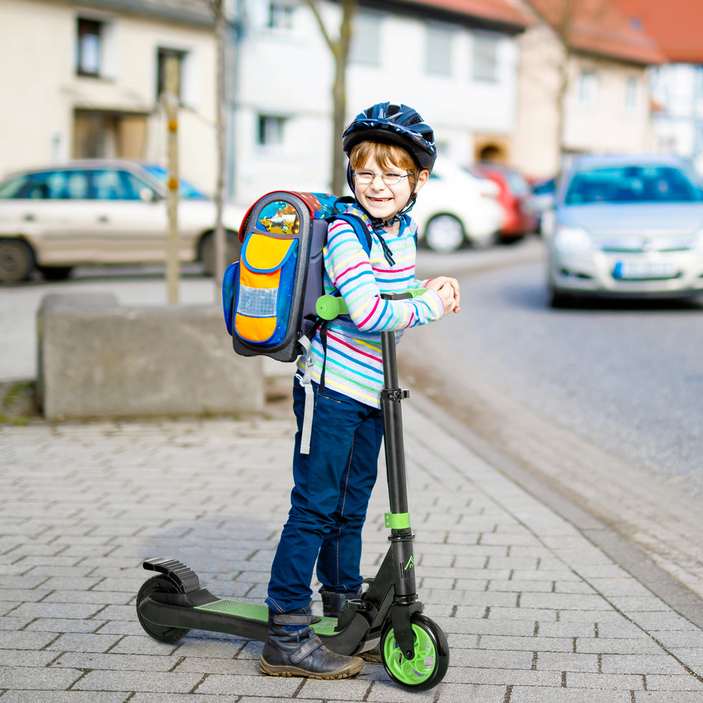 HOMCOM Folding Electric Scooter E Scooter, 120W, with Rear Wheel Brake, 8km/h Maximum Speed, for Ages 6+ Years Old in Green-8